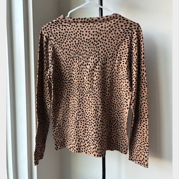 J. Crew NWT Cheetah Teddie Cotton Sweater - Size S - Picture 3 of 7